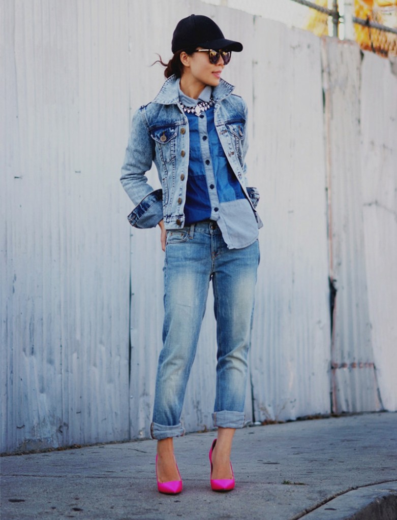 Structured Denim Layered Top